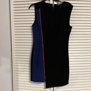 BCBG MaxAzria, Women's Sleeveless Black Color Block Dress, Size 8
